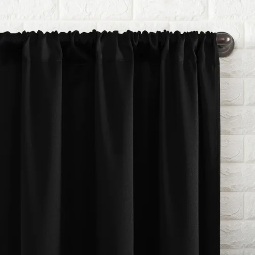 Vista 3 de [Usado] Sun Zero Bergen - Panel de cortina 100% opaco con orificios para el cortinero, calidad de teatro, nivel extremo de bloqueo de luz, 40 x 63