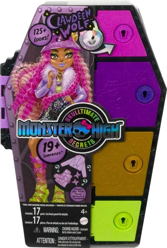 Vista 6 de Monster High Skulltimate Secrets - Juego de accesorios de muñeca y ropa, Lobo Clawdeen con vestidor y más de 19 sorpresas