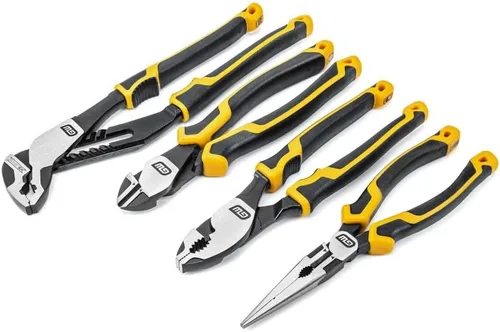 Vista 15 de GEARWRENCH Juego de alicates de mandíbula recta de lengüeta y ranura de material dual PITBULL K9 de 8", 10" y 12" - 82205CAZ