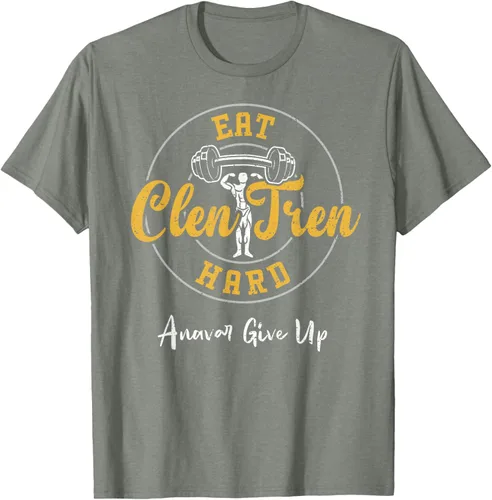 Vista 32 de Culturismo: Comer Clen Tren Hard Anavar Give Up - Camiseta de gimnasio, Negro