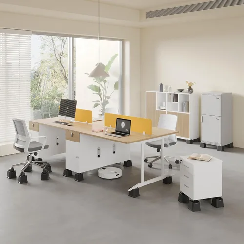 Vista 5 de Elevadores de Cama de 4 Pulgadas de Servicio Pesado Paquete de 9 Elevadores de Muebles de Cama en Forma de L de Gran Tamaño Elevan 1,500 lbs