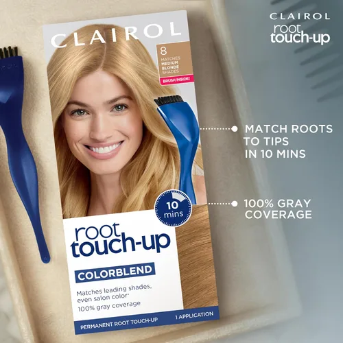 Vista 113 de Clairol Root Touch-Up de Nice'n Easy Tinte Permanente para el Cabello, 10 Rubio Extra Claro, Paquete de 1 Clairol Root Touch Up - Tinte permanente