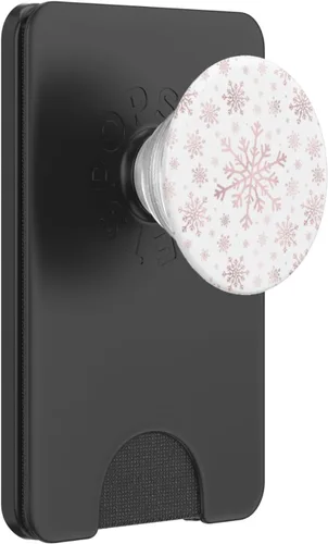 Vista 6 de Bonitos copos de nieve de Navidad rosa degradado en invierno blanco PopSockets MagSafe PopGrip para iPhone