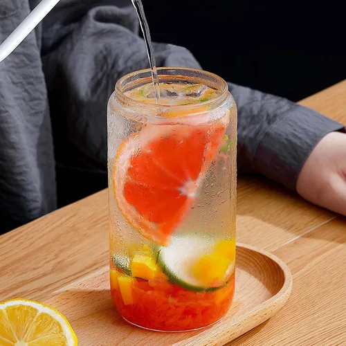 Vista 9 de AGH - Paquete de 12 latas de vidrio de sublimación transparentes de 16 onzas con tapas y popotes de bambú, tarro de vidrio helado de masón, vaso