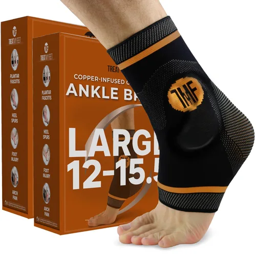 Vista 11 de Treat My Feet Tobillera de compresión con soporte de silicona para tobillo y cobre, soporte para fascitis plantar para dolor de pies y alivio