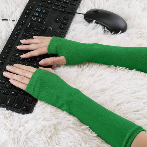 Vista 54 de Allegra K Calentadores de brazo sin dedos unisex de moda clásica