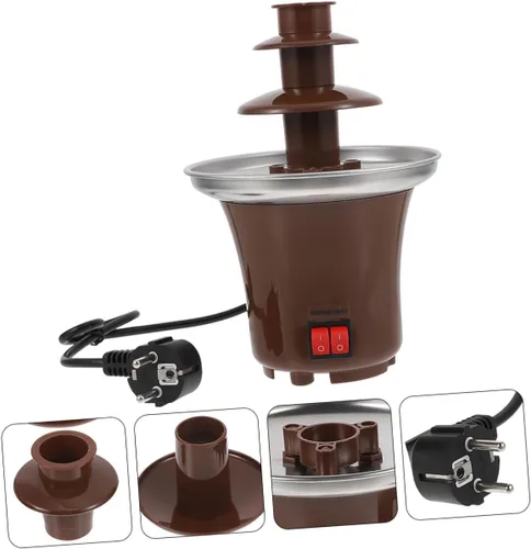 Vista 9 de FUOYLOO Máquina de fuente de fondue de chocolate con diseño resistente a la temperatura para fiestas y reuniones familiares para galletas, fresas