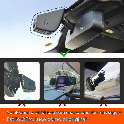 Vista 4 de Mangoal 4K Dash Cam para Ford Expedition/Expedition MAX 2018-2027 Aspecto OEM, video UHD 2160P, WiFi y aplicación, GPS, tarjeta de 64 GB