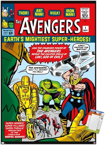 Vista 12 de Trends International Marvel Comics Avengers #1 - Póster de pared, 22.4 pulgadas de largo x 14.7 pulgadas, versión enmarcada en madera de granero