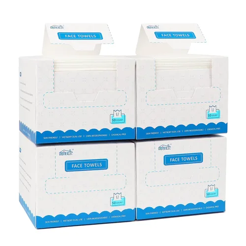 Vista 11 de HOMEXCEL Toallas faciales, toallitas faciales desechables, toallitas secas biodegradables para quitar maquillaje, toallas faciales súper suaves