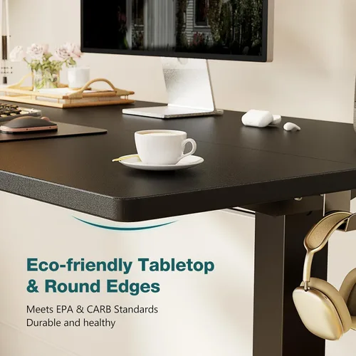 Vista 6 de Smug Escritorio de pie de altura ajustable de 40 pulgadas, mesa de computadora eléctrica para sentarse, de pie, mesa de computadora ergonómica