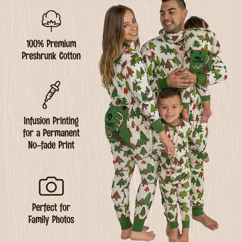 Vista 17 de Lazy One - Pijamas navideñas a juego con solapa trasera; para perros, bebés, niños, adolescentes y adultos