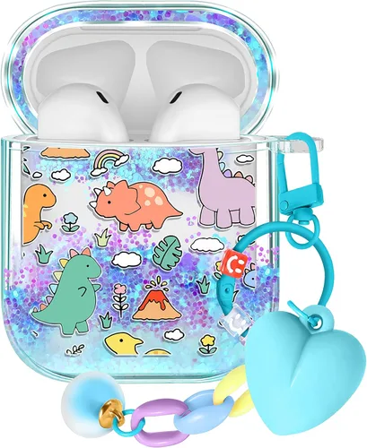 Vista 23 de Funda para Apple para Airpods 4 Case 2024 - Arena Movediza Líquida Arte Artístico Estético Funda Mujer Chica Mujeres Brillante Brillo Purpurina