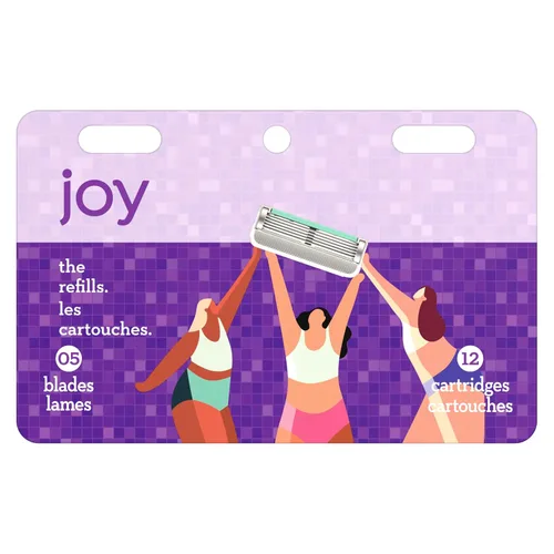 Vista 7 de joy Lubrastrip - Recambios de cuchilla de afeitar para mujer, 12 unidades, morado, para ayudar a evitar la irritación de la piel
