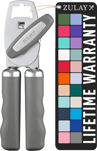 Vista 10 de Zulay Kitchen Abrelatas manual de acero inoxidable resistente con abridor de botellas, abrelatas manual a prueba de óxido con perilla giratoria