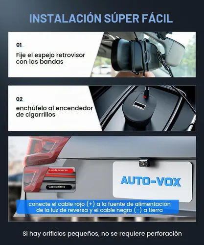 Vista 2 de AUTO-VOX Cámara de respaldo inalámbrica del espejo retrovisor del OEM