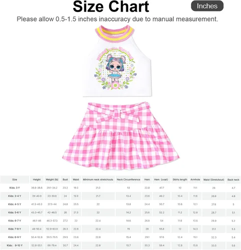 Vista 7 de L.O.L. Surprise! Toddler Girls Clothes Outfits Girls Skirt Set 2PCs 2Y-10Years