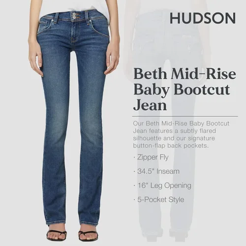 Vista 5 de HUDSON Jeans Beth Baby Bootcut para mujer con bolsillos traseros con solapa