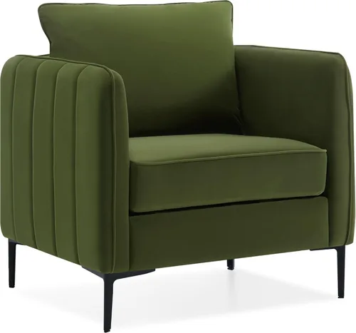 Vista 9 de Sillas de Acento de Terciopelo Negro para Sala de Estar, Silla de Acento Moderna Tapizada Cómodo Sillón de Terciopelo con Cojín Grueso y Marco
