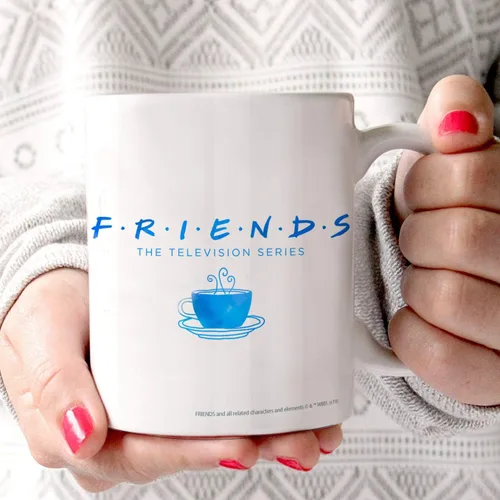 Vista 468 de Trend Setters Friends the Television Show – 25 años – Mercancía oficial – Taza de café o té de cerámica blanca de 11 onzas – perfecta para regalar