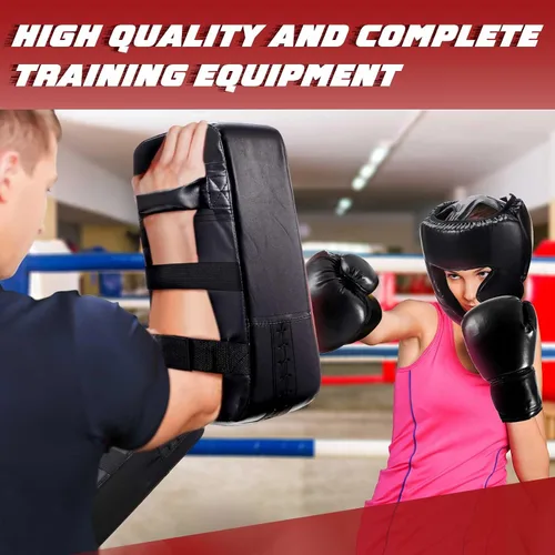 Vista 6 de Foilswirl Juego de Almohadillas de Boxeo 5 en 1 para Niños Guantes Manoplas de Patadas y Golpes con 1 Par de Guantes, 2 Piezas Almohadillas Pad