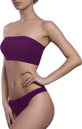 Vista 4 de Geyoga 4 Pieces Strapless Bandeau Bra, Seamless Bralettes Stretchy Non Padded Bandeau Tube Top Bra for Women