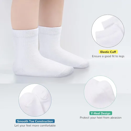 Vista 2 de BOOPH 12 pares de calcetines deportivos para niños y niñas