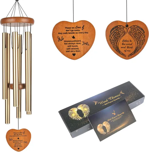 Vista 10 de Campanillas de Viento para Exterior, Campanillas Grandes de 30" con Tono Profundo de Simpatía, Memorial para la Pérdida de un Ser Querido Madre