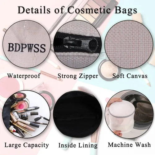 Vista 5 de BDPWSS Bolsas de maquillaje para amantes de los gatos, regalo para mamá, bolsa de viaje Crazy Cat Lady Bolsa de viaje para dueño de gatos, regalo