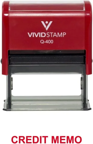 Vista 2 de Sello de oficina de notas de crédito (tinta roja) - grande Rojo