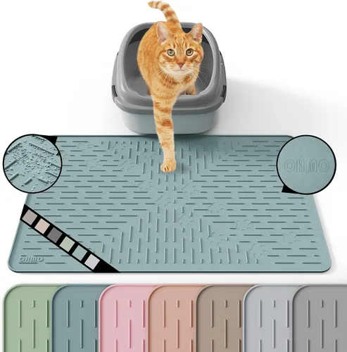 Vista 20 de OHMO Alfombrilla Grande para Arena de Gatos Alfombrilla de Captura Premium Goma de Silicona 31.5 x 23.6 pulgadas Gris Ceniza, Alfombrilla para Caja
