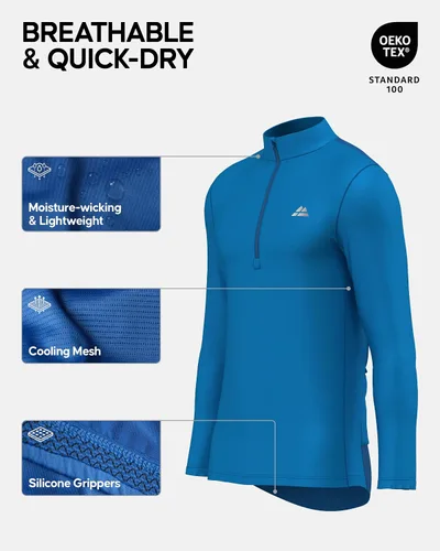 Vista 3 de DANISH ENDURANCE Maillot de ciclismo para hombre, manga larga, bolsillos, sin etiquetas, secado rápido