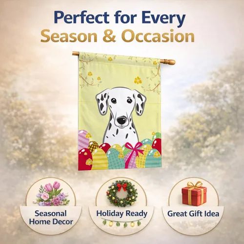 Vista 391 de Caroline's Treasures BB1923GF Bandera decorativa para jardín con diseño de Border Collie, para caza de huevos de Pascua, para jardín, jardín, patio