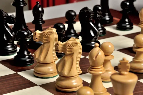 Vista 7 de The House of Staunton The Wild Knight Series Chess Set, Box, & Board Combination - 3.75" King