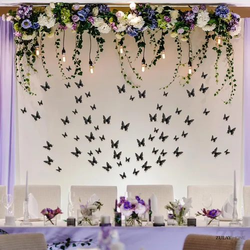 Vista 7 de Zulay Home Decoración de pared de mariposa 3D, 24 piezas con 3 tamaños diferentes, decoraciones extraíbles para habitación, cumpleaños, fiestas