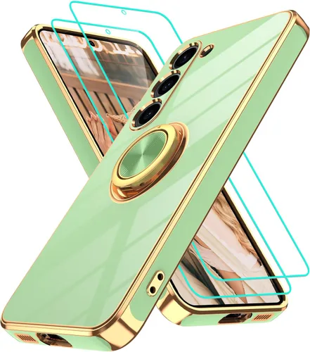 Vista 236 de Funda para Motorola Moto G 5G 2024: Funda Moto G Play 5G 2024 con 2 piezas de protectores de pantalla, soporte de anillo de rotación de 360°