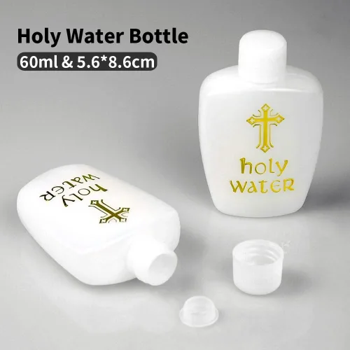 Vista 2 de 5 botellas de agua bendita envases vacíos de agua bendita 2.0 fl oz botella de plástico de agua bendita