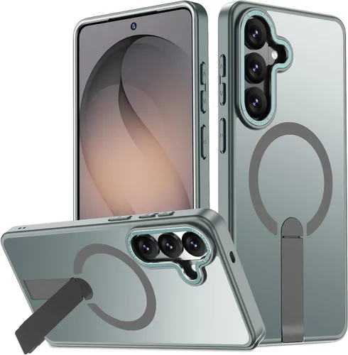 Vista 19 de Funda para Samsung Galaxy S24+ Plus [soporte integrado], compatible con carga inalámbrica MagSafe, [prueba de caídas de grado militar] Funda Azul