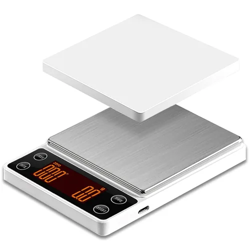 Vista 10 de Báscula de café espresso con temporizador de precisión de 6.6 lbs/0.004 oz, báscula digital de café para verter sobre café, portátil, recargable