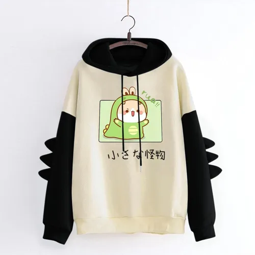 Vista 2 de luwita Sudadera con capucha estética para adolescentes, niñas, dinosaurio, para mujer, lindas chaquetas para mujer