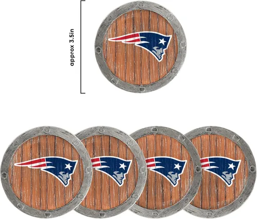Vista 7 de FOCO NFL Team Logo 5-Pack Barrel Beverage Drink Coaster Set