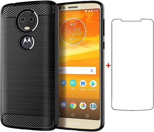 Vista 10 de Asuwish Funda protectora para Moto E5 Plus E 5 Supra con protector de pantalla y accesorios de celda de TPU suave delgada y suave, Motorola E5+ Rojo