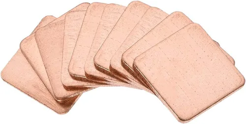 Vista 11 de uxcell Disipador térmico de cobre térmico de chipset IC plano para CPU GPU 0.591 x 0.591 x 0.004 in 10pcs