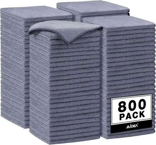 Vista 40 de AIDEA - Paño de limpieza de microfibra, 10 unidades, toallas de microfibra negras, 12 x 12 pulgadas Microfiber Towels for Cars, Wash Cloths, Lint