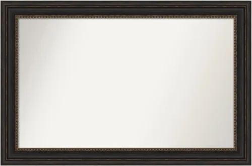 Vista 848 de Amanti Art Espejo de pared personalizado no biselado (25 x 25 pulgadas), marco de bronce acentuado, varios tamaños personalizados, espejo de baño