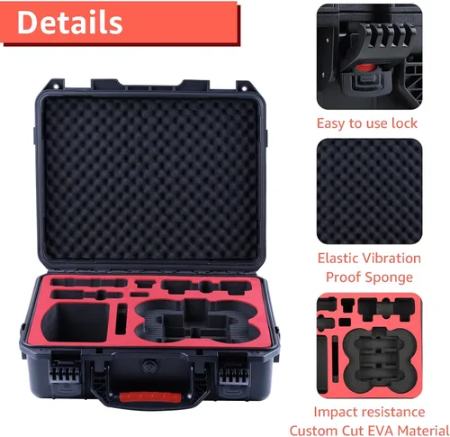 Vista 3 de Funda rígida impermeable para DJI Avata 2 Fly More Combo Compatible con DJI Goggles 3 (No para Goggles N3)/RC Motion 3 / FPV Remote Controller 3