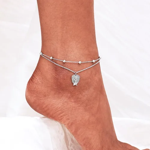 Vista 133 de CHIC & ARTSY Tobilleras delicadas de plata de ley S925 para verano, pulsera de tobillo ajustable multicapa para playa, joyería de pie para mujer