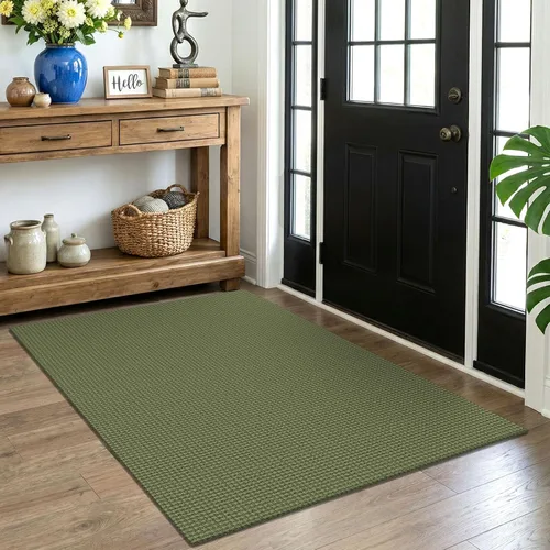 Vista 135 de EARTHALL Alfombra tejida de 2 x 3 pies, lavable para entrada, alfombra trenzada antideslizante, alfombra para puerta interior y exterior, alfombra
