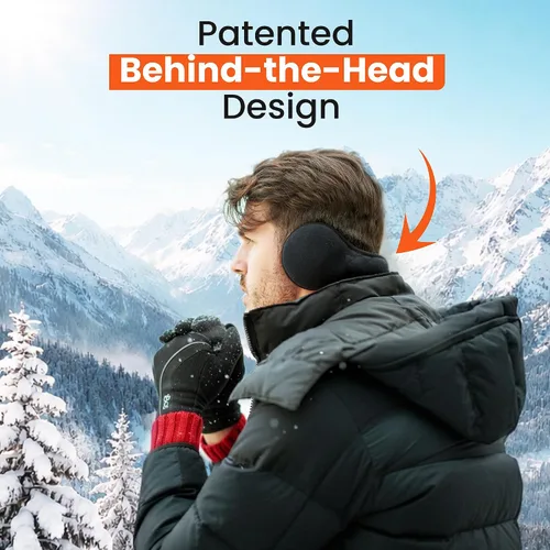 Vista 2 de 180s Degrees Behind-the-Head Ear-Warmers Adjustable & Foldable Earmuffs