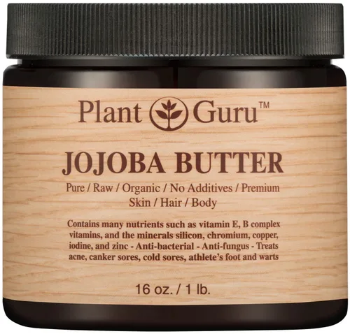 Vista 2 de Mantequilla corporal de jojoba 4 oz. 100% pura cruda fresca natural prensada en frío. Hidratante para la piel, cuerpo y cabello, cremas